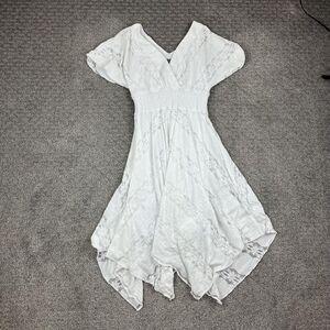 Rabbit Rabbit Rabbit Dress Womens 6 White Lace Handkerchief Hem Fairy Whimsy
